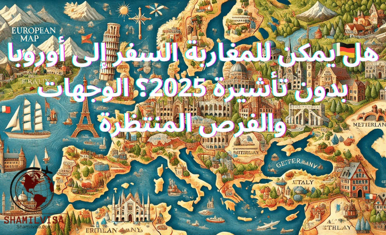 سؤال حول إمكانية سفر المغاربة إلى أوروبا بدون تأشيرة عام 2025، يشمل معلومات عن الوجهات المفتوحة والفرص المتوفرة في المستقبل القريب.